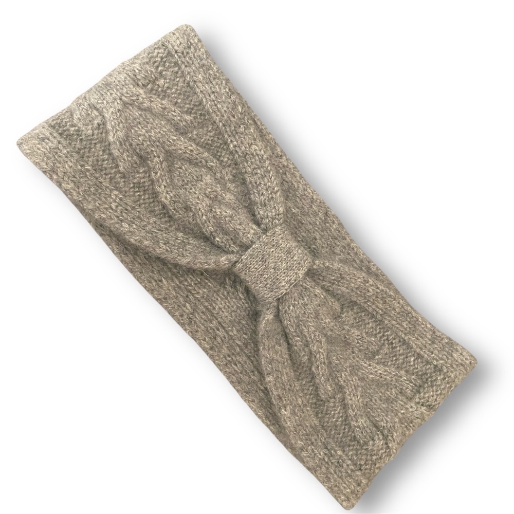 Amicale Cashmere Taupe Cable Knit Headband (NWOT)